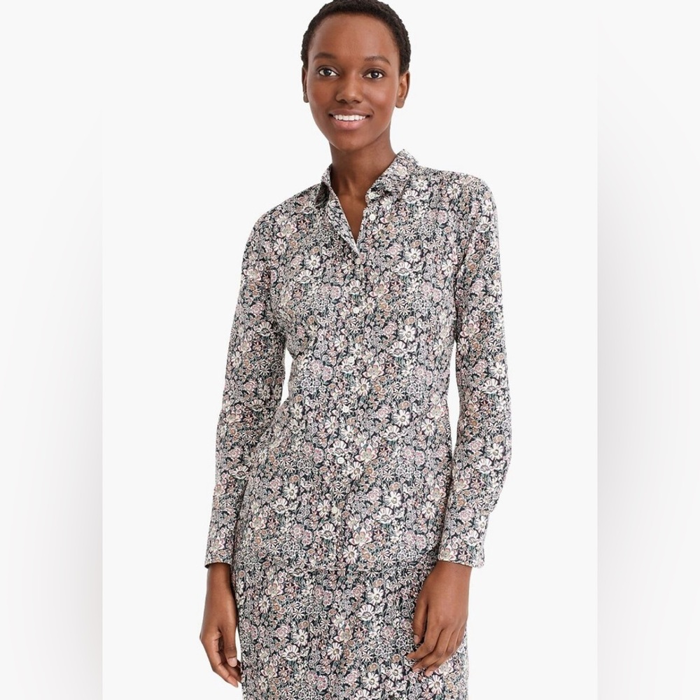 J. Crew Slim Perfect Shirt In Liberty White Garden